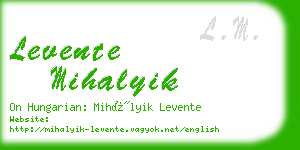 levente mihalyik business card